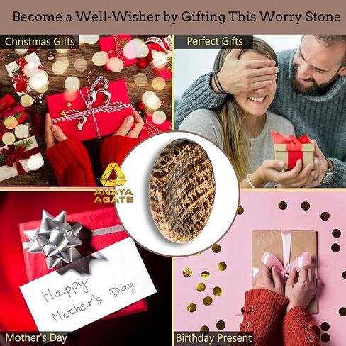 Worry Stones – African Blood Stone Crystal Thumb Worry Stone for Anguish, Stress – Relaxing and Soothing Balance Stones for Meditation – Healing Stones and Crystals for Men and Women in Kuwait