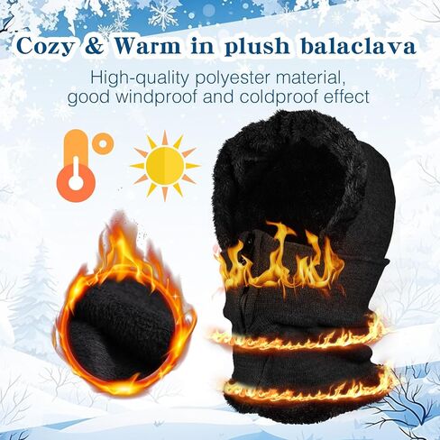 Panitay 2 قطعة الرجال النساء بالاكلافا قبعة أفخم مبطنة بالاكلافا مقنعين الرقبة أدفأ الطقس البارد هود وشاح التزلج الثلوج قبعة صغيرة قبعة الشتاء مقنعين in Kuwait