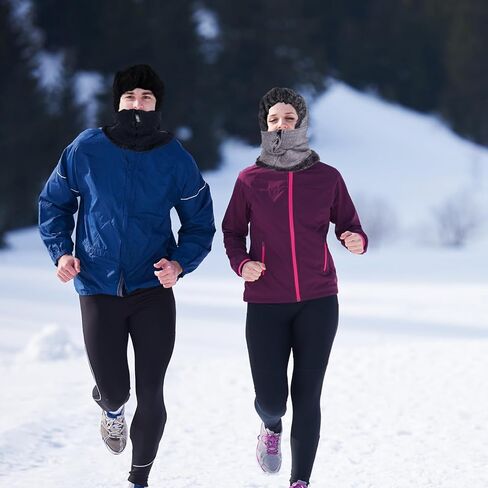 Panitay 2 قطعة الرجال النساء بالاكلافا قبعة أفخم مبطنة بالاكلافا مقنعين الرقبة أدفأ الطقس البارد هود وشاح التزلج الثلوج قبعة صغيرة قبعة الشتاء مقنعين in Kuwait