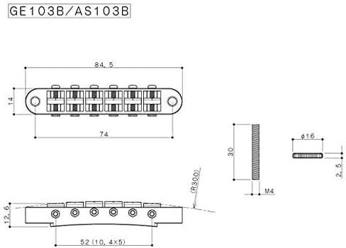 Gotoh GE103B Tune-O-Matic Style Guitar Bridge with Small Posts, Cosmo Black in Saudi Arabia