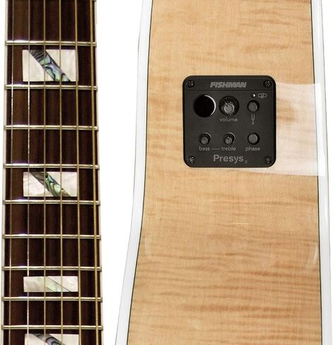 Sawtooth Maple Series Left-Handed Acoustic-Electric Cutaway Jumbo Guitar with Padded Gig Bag and Pick Sampler in Kuwait