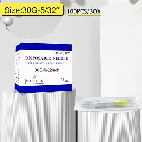 100 Pack 30G 5/32 Inch Needle for Lab Accessories,Industrial Dispensing Accessories,Individually Packaged in Saudi Arabia