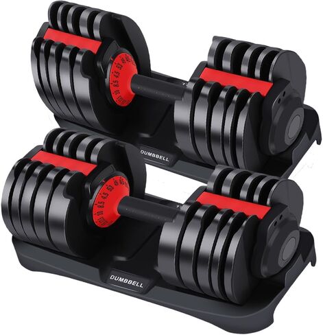 مجموعة الدمبل القابلة للتعديل ، من 4.5 إلى 53 رطلاً ، 15 في 1 مجموعة الدمبل الخالية من الوزن من 2 ، وزنا سريع ضبط الوزن مع مقبض مضاد للانزلاق وصينية لصالة الألعاب الرياضية المنزلية ، وتدريب القوة ، ورفع الأثقال للرجال أعمال المنزل in Kuwait