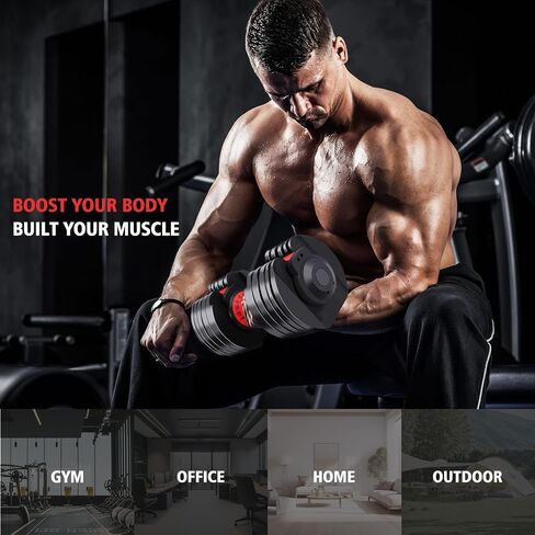 مجموعة الدمبل القابلة للتعديل ، من 4.5 إلى 53 رطلاً ، 15 في 1 مجموعة الدمبل الخالية من الوزن من 2 ، وزنا سريع ضبط الوزن مع مقبض مضاد للانزلاق وصينية لصالة الألعاب الرياضية المنزلية ، وتدريب القوة ، ورفع الأثقال للرجال أعمال المنزل in Kuwait