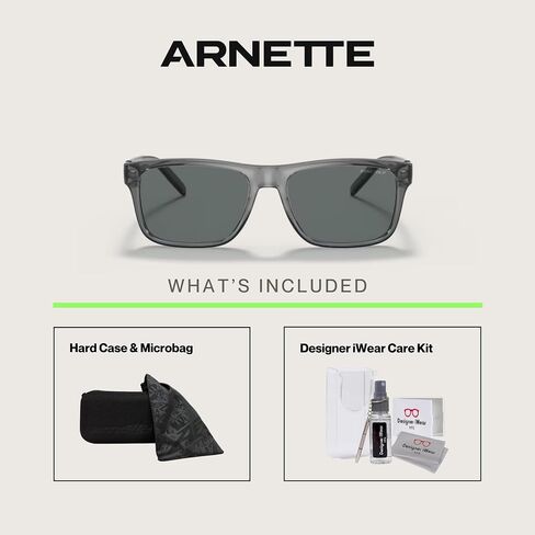 Arnette Bandra AN4298 Square Sunglasses for Men + حزمة مع مجموعة نظارات مصممة Iwear مجانية in Kuwait
