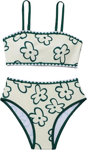 WDIRARA Girl's Floral Print Swimsuit Bikini Set Two Piece Bathing Suit Swimwear in Saudi Arabia