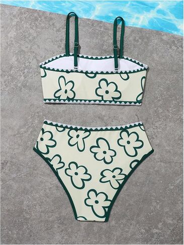 WDIRARA Girl's Floral Print Swimsuit Bikini Set Two Piece Bathing Suit Swimwear in Saudi Arabia