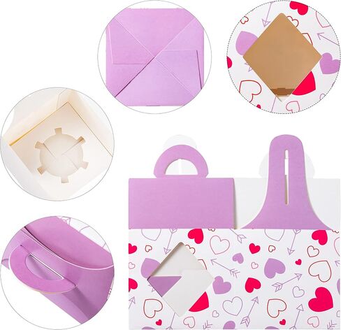 JOYIN 28 Pcs Valentine’s Day Bakery Treat Boxes, Cupcake Boxes with Window for Holiday Pastries, Doughnut, Cookie Gift Giving in Saudi Arabia