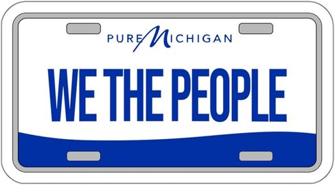 Michigan State License Plate Sticker Travel Weatherproof Souvenir Decal Vinyl Small Waterproof for Water Bottle Mug Passport Notebook Laptop Computer Phone Car Stickers Size 4" ID44990 in Saudi Arabia