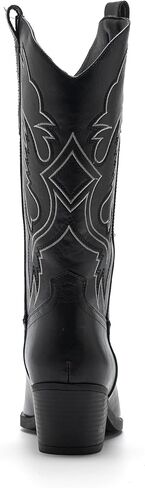 Cowboy Boots for Women with Pointed toe Stacked heel Classic featuring Distinctive Stitching Cowgirl Boots Size 8.5 in Saudi Arabia