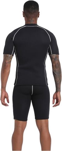 Wetsuit Top Short Sleeve 1.5mm-3mm Neoprene Short Wetsuit Jacket Men Women High Stretch Wetsuit Couple's Front Zip Wetsuit Swim Dive Snorkeling Surf Kayak Canoe in Saudi Arabia