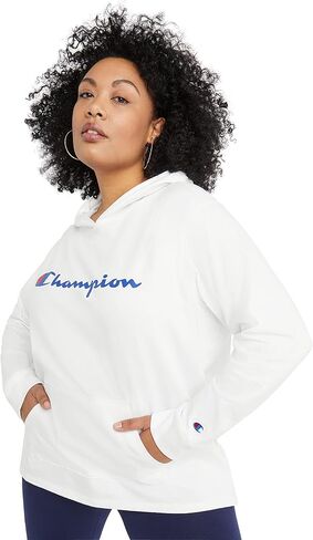 Champion Women's T-Shirt Hoodie, Mid-weight Hooded Jersey Knit Pullover, Jersey Hoodie, Script in Saudi Arabia