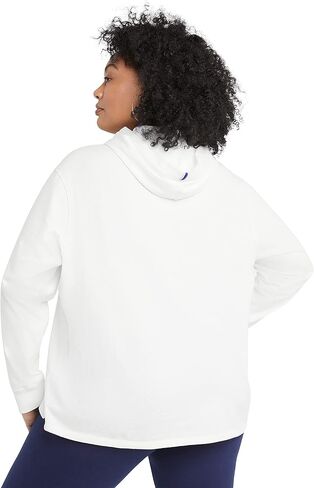 Champion Women's T-Shirt Hoodie, Mid-weight Hooded Jersey Knit Pullover, Jersey Hoodie, Script in Saudi Arabia