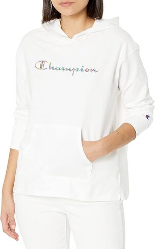 Champion Women's T-Shirt Hoodie, Mid-weight Hooded Jersey Knit Pullover, Jersey Hoodie, Script in Saudi Arabia