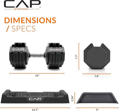 أوزان الدمبل القابلة للتعديل من CAP Barbell ADJUSTABELL - زوج | خيار وزن الزوج 12.5 و25 و55 رطلاً in Kuwait