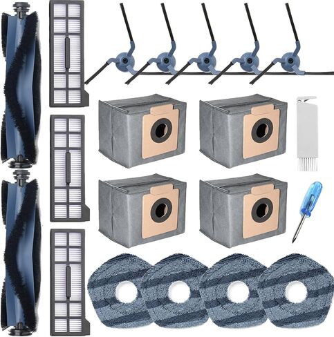 Replacement Accessories Parts for Eufy X10 Pro Omni 2-Roller Brush 5-Side Brush 3-HEPA Filter 4 Mop Pads 4 Dust Bags 1 Cleanning Tool in Saudi Arabia