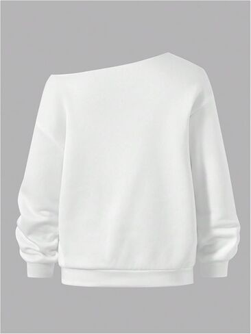 Girl's Off Shoulder Bow Graphic Sweatshirts Long Sleeve Casual Pullover Tops Fall Clothes in Saudi Arabia