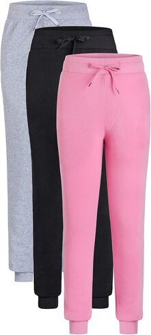 Victory League Sweatpants Girls Joggers, 3 Pack Girls Sweatpants, Girls Jogger Pants, Girls Sweat Pants 7-16 in Kuwait