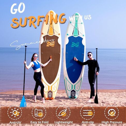 Heriberto Inflatable Paddle Board 11'×34"×6" Ultra-Light Paddle Board with Hand Pump, Leash, Repair Kit, Waterproof Phone Case and Backpack, Paddle Board for Adults in Saudi Arabia