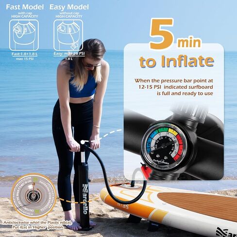 Heriberto Inflatable Paddle Board 11'×34"×6" Ultra-Light Paddle Board with Hand Pump, Leash, Repair Kit, Waterproof Phone Case and Backpack, Paddle Board for Adults in Saudi Arabia