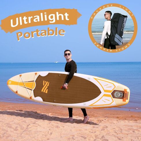 Heriberto Inflatable Paddle Board 11'×34"×6" Ultra-Light Paddle Board with Hand Pump, Leash, Repair Kit, Waterproof Phone Case and Backpack, Paddle Board for Adults in Saudi Arabia