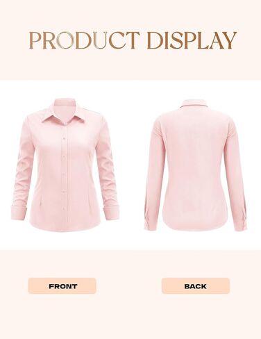 IN'VOLAND Women's Plus Size Long Sleeve Button Down Shirts Casual Collared Office Shirt Blouses Tops in Saudi Arabia