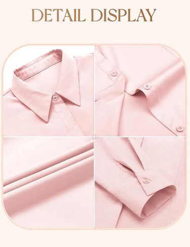 IN'VOLAND Women's Plus Size Long Sleeve Button Down Shirts Casual Collared Office Shirt Blouses Tops in Saudi Arabia