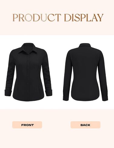 IN'VOLAND Women's Plus Size Long Sleeve Button Down Shirts Casual Collared Office Shirt Blouses Tops in Saudi Arabia