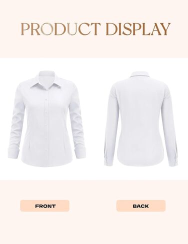 IN'VOLAND Women's Plus Size Long Sleeve Button Down Shirts Casual Collared Office Shirt Blouses Tops in Saudi Arabia