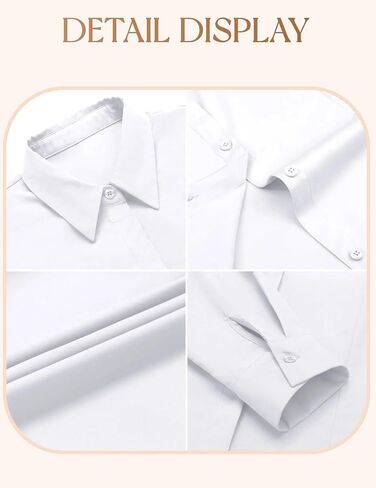 IN'VOLAND Women's Plus Size Long Sleeve Button Down Shirts Casual Collared Office Shirt Blouses Tops in Saudi Arabia