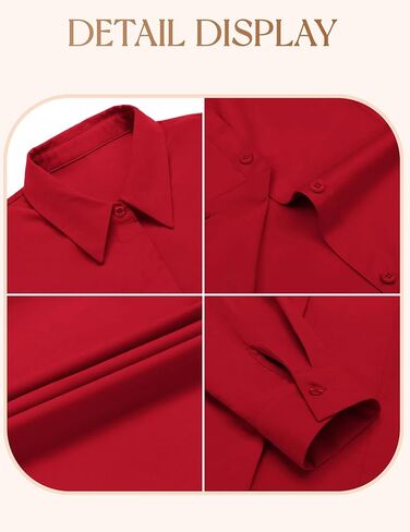 قمصان IN'VOLAND للسيدات مقاس كبير وأكمام طويلة وأزرار سفلية كاجوال وياقة قميص مكتب وبلوزات علوية in Kuwait