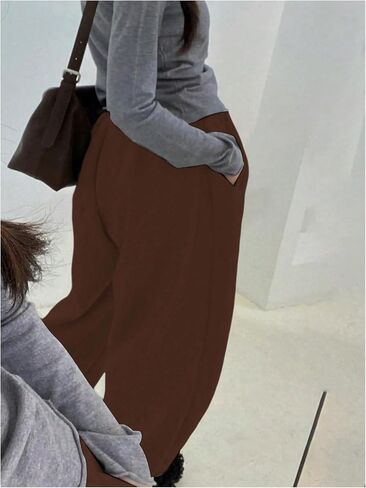 Women's Baggy Pants Drawstring High Waist Wide Leg Pants Loose Jogger Sweatpants Trendy Sweat Pants in Saudi Arabia