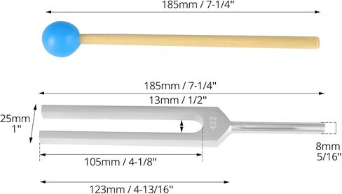 شوكة ضبط QWORK 432 هرتز للشفاء والصحة - سبائك ألومنيوم مقاومة للصدمات، من أجل الريكي، وتقليل التوتر، والتأمل، والعلاج الصوتي in Kuwait