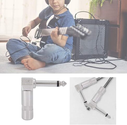 Audio1/4"90Degree Right Angle Plug,5Pcs Audio Right Angle Plugs Audio 90 Degree Right Angle Plug Mono Phone Plug Guitar Audio Jack Connector Microphone Cable Terminal for Speaker/Guitar/Patch/Cables in Kuwait