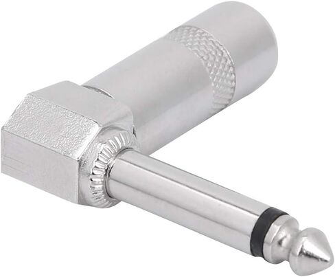 Audio1/4"90Degree Right Angle Plug,5Pcs Audio Right Angle Plugs Audio 90 Degree Right Angle Plug Mono Phone Plug Guitar Audio Jack Connector Microphone Cable Terminal for Speaker/Guitar/Patch/Cables in Kuwait