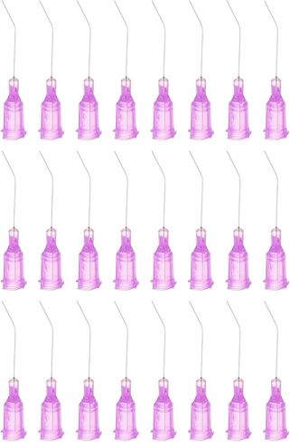 Harfington 24pcs تلميح حادة التخلص من الإبرة 30 بوصة 1 بوصة واجهة المسمار تصميم تدفق عازمة نصائح الاستخلاص مع قفل luer لتوزيع الغراء اللاصقة ، الأرجواني in Saudi Arabia