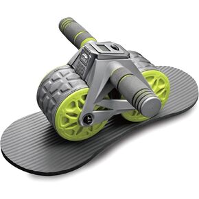 leikefitness Ab Wheel Roller الارتداد التلقائي مع حصيرة وسادة الركبة، مدرب عضلات البطن الأساسي مع شاشة ذكية، معدات تمرين البطن لتمرين البطن in Kuwait