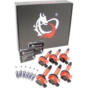 DRAGON FIRE PERFORMANCE Power Pack Kit Ignition Coils IRIDIUM Spark Plugs Compatible with Ford Flex Taurus Edge Explorer F150 Interceptor Lincoln Continental MKS MKT MKZ MKX 3.5L 3.7 OEM Fit Kit-1541