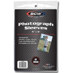 BCW 4X6 Photograph Sleeves - Premium Archival Quality Crystal Clear Polypropylene | Acid-Free Photo Sleeves | Clear Sleeves for Art Prints, Postcards, Pictures and More!