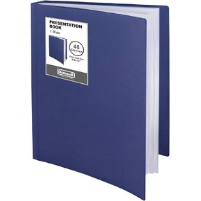 Dunwell Binder with Plastic Sleeves 48-Pocket (1 Pack, Black) - Presentation Book, 8.5 x 11 Portfolio Folder with Clear Sheet Protectors, Displays 96-Page Documents, Certificates, Important Papers