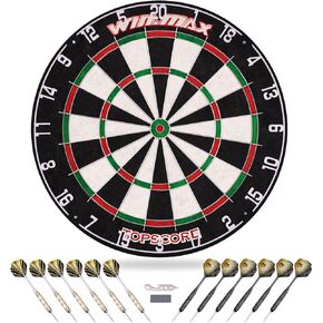 Dart Board - Bristle Steel Tip Dartboard Dart Boards for Adults Bristle Steel Tip Dartboard Set with 12 Darts Metal Tip