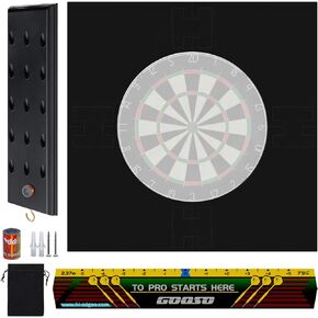 Dart Board Wall Protector for Professional 18in Dartboard Square Dart Board Surround Lightweight Dart Board Backing with Darts Holder and Throw Line for Dart Games in Kuwait