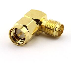 2-Pack RF Coaxial Right Angle Adapter SMA Coax Jack Connector SMA Male to RP SMA Female