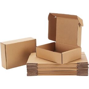 4x4x2 Small Shipping Boxes Set of 20, Brown Corrugated Cardboard Literature Mailer Box for Packaging, Mailing, Business