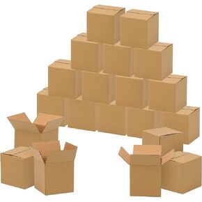 Shipping Boxes 6x4x4 inches (Inner Size), 50 Pack Sturdy Kraft Corrugated Small Cardboard Boxes for Mailing Packing, Brown
