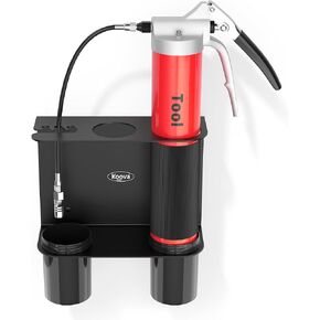 Grease Gun Holder | Tractor Grease Gun Garage Organizer Wall Mount | Includes Removable Drip Cups & Spare Cartridge Holder | Truck & Tractor Accessories | Shop/Garage Wall Organizer | USA Made