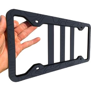 TACTILIAN Original Silicone American Flag License Plate Frame Holder - Subdued 3D Stars and Stripes USA Flag Gloss on Matte Cover for Car Truck Van SUV - Auto Exterior Accessories