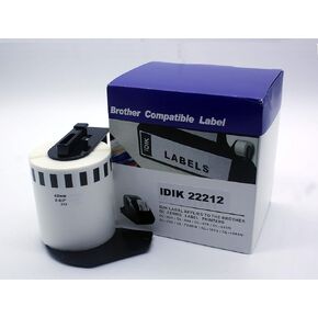 DK-22212 Generic Label Black on White Film Tape Compatible for Brother QL Printer, 2.4" x 50' (62mm x 15.24M) Include Plastic Holder