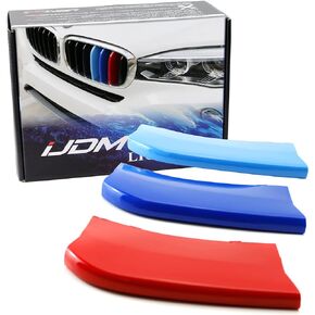 iJDMTOY ملائمة تمامًا ///M-Colored Grille Insert Trims متوافقة مع 2014-2018 BMW F15 X5 و2015-2016 BMW F16 X6 (لا تناسب 2017 X6) شواية الكلى المركزية