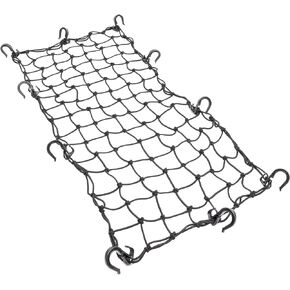 Powertye 15in x 30in Elastic Cargo Net with 10 Adjustable Hooks and Tight 2in x 2in Mesh, Black
